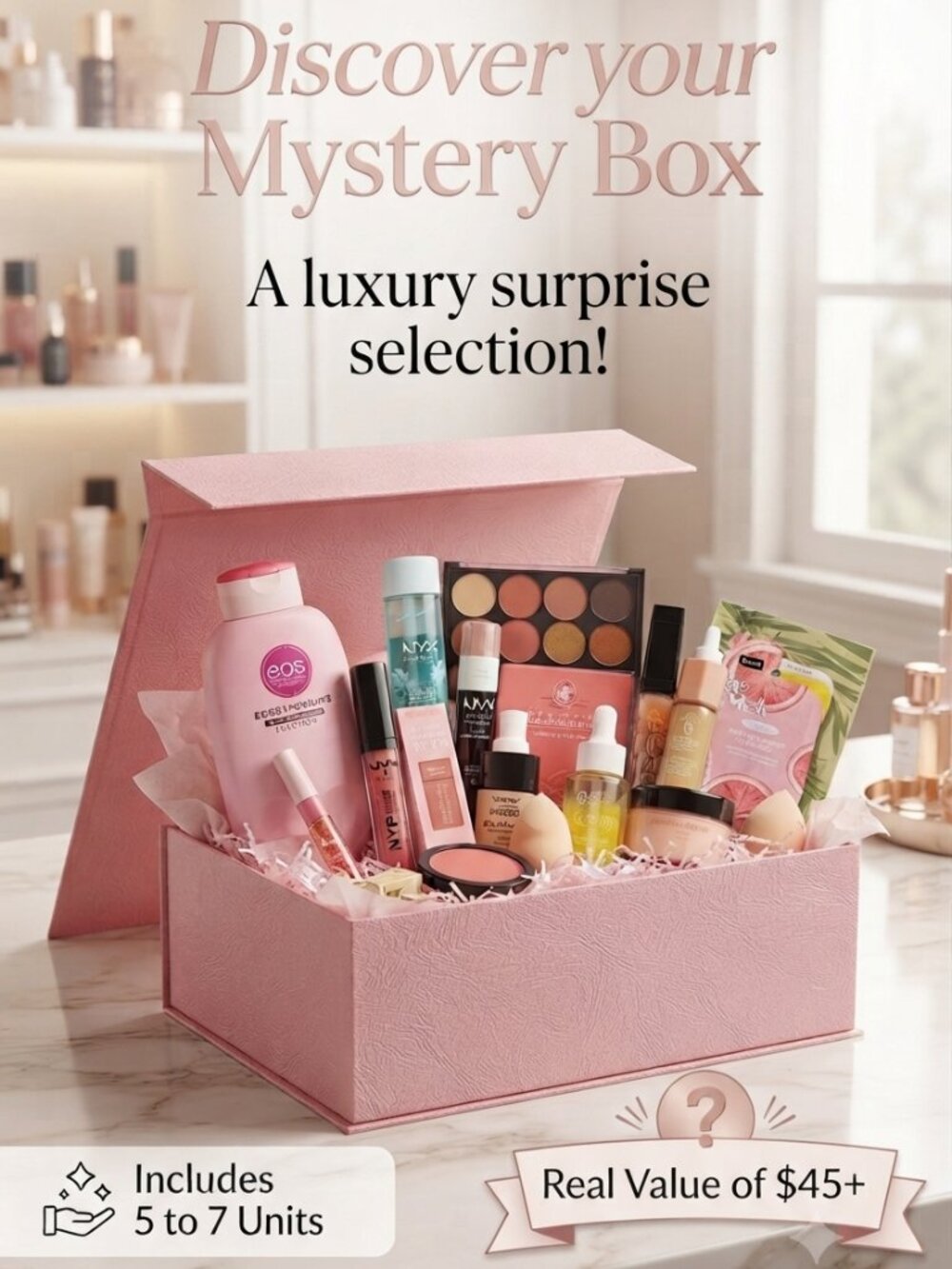 Mystery Beauty Box - 5 to 7 Surprise Items - $45+ Value